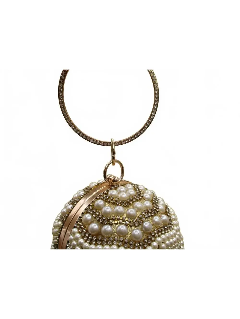 Vintage Pearl Cage Spherical Evening Bag Tassel Fringe Clutch Flawed